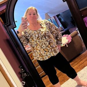 ANA A New Approach 1XL Woman Top Floral White Green